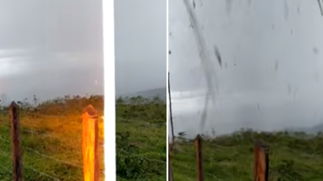 רגעי פגיעת הברק (צילום: צילום מסך פייסבוק)