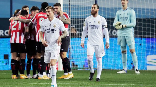 טוני קרוס, סרחיו ראמוס, שחקני אתלטיק בילבאו חוגגים (צילום: David S. Bustamante/Soccrates/Getty Images)