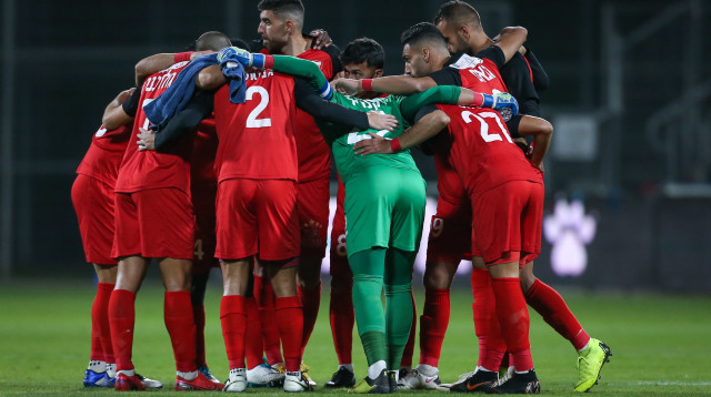 שחקני בני סכנין (צילום: מאור אלקסלסי)