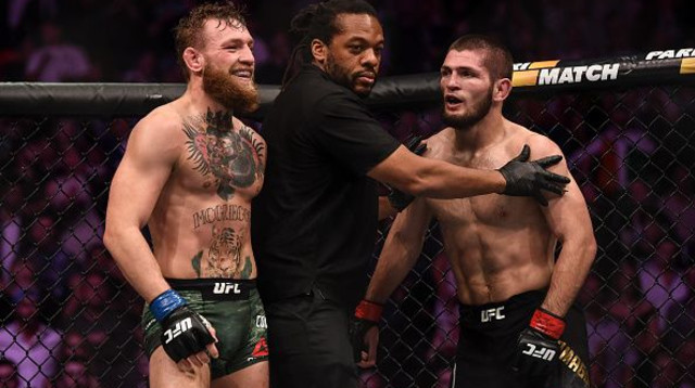 קונור מקגרגור , חביב נורמגומדוב (צילום: Stephen McCarthy/Sportsfile via Getty Images)