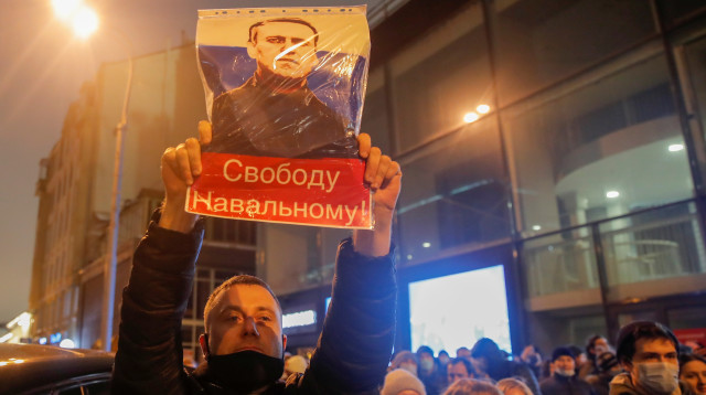 מפגינים בעד נבלני בבירת רוסיה (צילום: רויטרס)