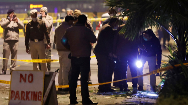 הפיצוץ סמוך לשגרירות ישראל בניו דלהי (צילום: רויטרס)