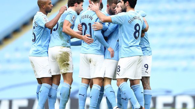 שחקני מנצ’סטר סיטי חוגגים (צילום: Matt McNulty - Manchester City/Manchester City FC )