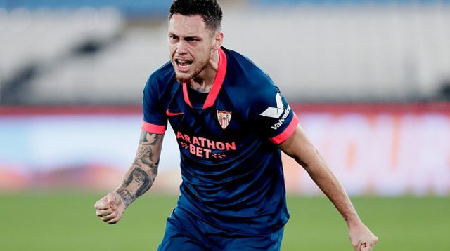 לוקאס אוקמפוס חוגג (צילום: David S. Bustamante/Soccrates/Getty Images)