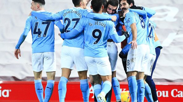 שחקני מנצ’סטר סיטי חוגגים (צילום: Matt McNulty - Manchester City/Manchester City FC )