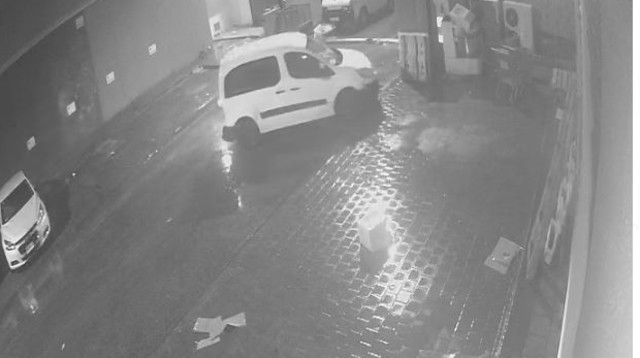 רגעי הגניבה כפי שנתפסו במצלמות האבטחה (צילום: צילום מסך)