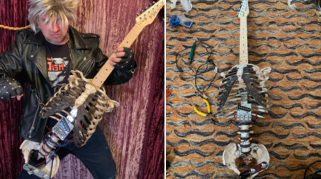 "נסיך הלילה" וגיטרת השלד (צילום: רשתות חברתיות)