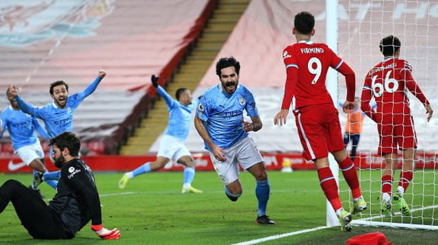 אילקאי גונדואן חוגג, אליסון (צילום: Matt McNulty - Manchester City/Manchester City FC )