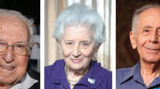 שלמה הלל, רות דיין, משה מושקוביץ (צילום: אריק סולטן,אריאל בשור,גרשון אלינסון, פלאש 90)