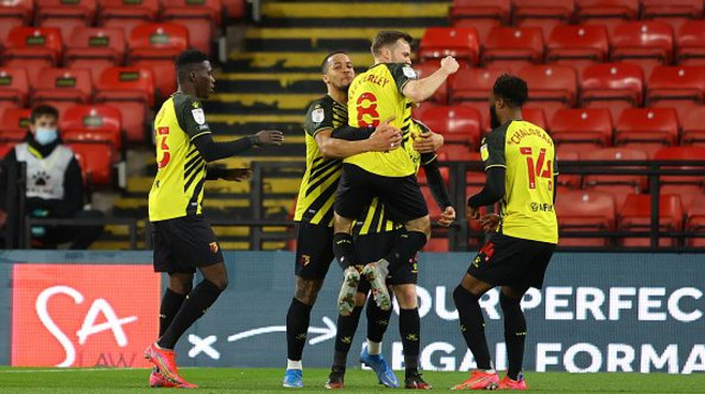 שחקני ווטפורד חוגגים (צילום: Richard Heathcote/Getty Images)