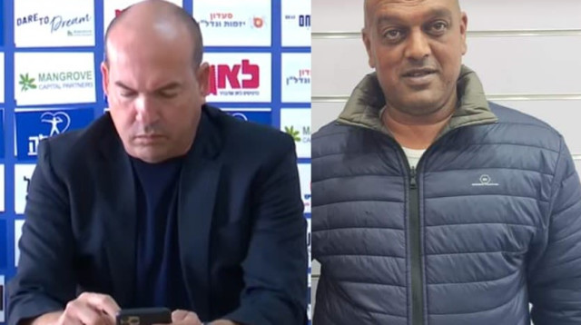 אחמד אבו אלעם, אייל ברקוביץ’ (צילום: ספורט1)