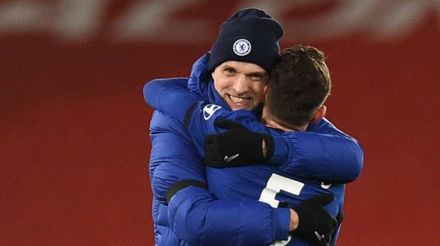 תומאס טוכל, ז’ורז’יניו (צילום: OLI SCARFF/POOL/AFP via Getty Images)