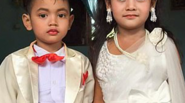 התאומים בני החמש שהפכו לבעל ואישה (צילום: רשתות חברתיות)