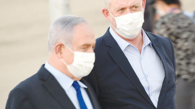 נתניהו וגנץ (צילום: חיים הורנשטיין)