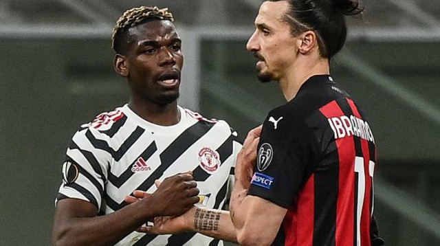 זלאטן איברהימוביץ’, פול פוגבה (צילום: MARCO BERTORELLO/AFP via Getty Images)