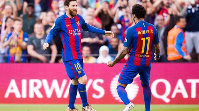 ניימאר, ליאו מסי (צילום: Alex Caparros/Getty Images)