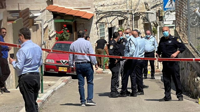 זירת הירי בחיפה (צילום: יואב איתיאל)