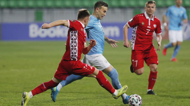 ביברס נאתכו במשחק נגד מולדובה (צילום:  REUTERS/Stringer)