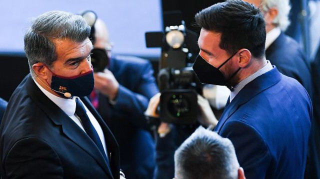 ליאו מסי, ז'ואן לאפורטה (צילום: David Ramos/Getty Images)