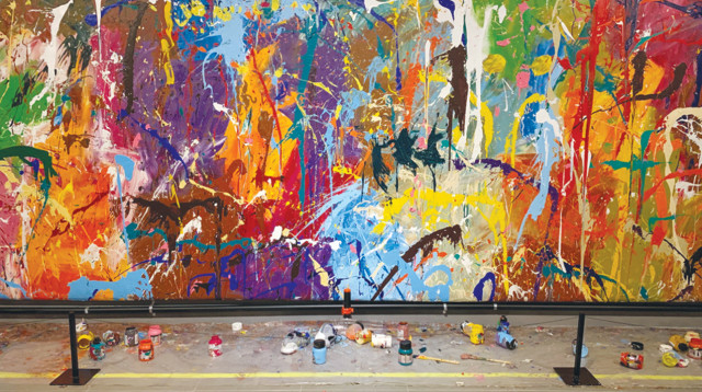 יצירת הגרפיטי שהושחתה (צילום: רויטרס)