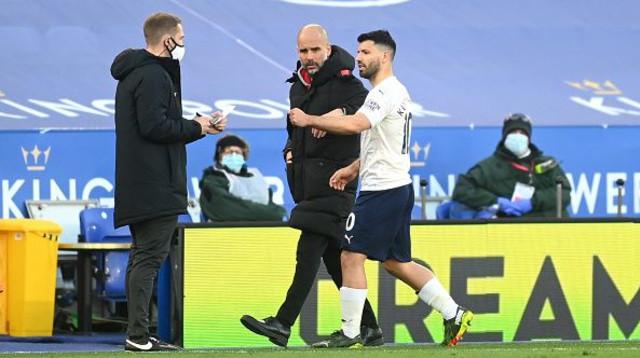סרחיו אגוארו, פפ גווארדיולה (צילום: Michael Regan/Getty Images)