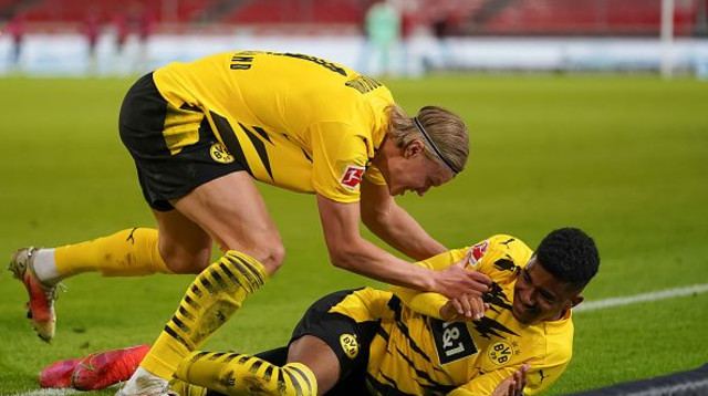 אנסגר קנאוף, ארלינג הולאנד (צילום: Christian Kaspar-Bartke/Getty Images)