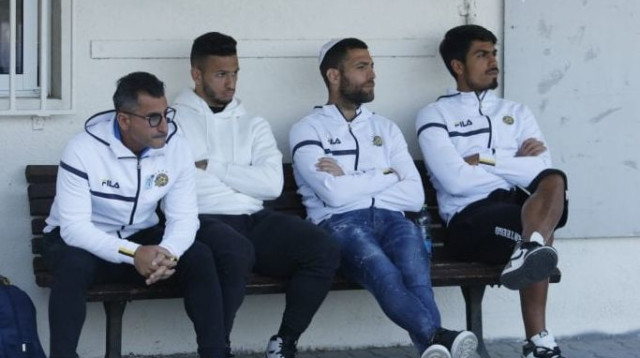 דור פרץ, איתי שכטר, אילון אלמוג (צילום: מכבי תל אביב)