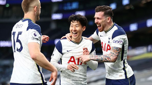 יונג מין סון, פייר הוייברג, אריק דייר (צילום: Tottenham Hotspur FC/Tottenham Hotspur FC via Gett)