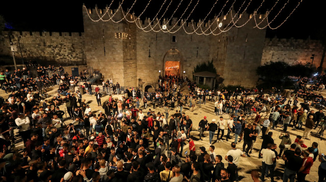 שער שכם לאחר הסרת המחסומים (צילום: רויטרס)