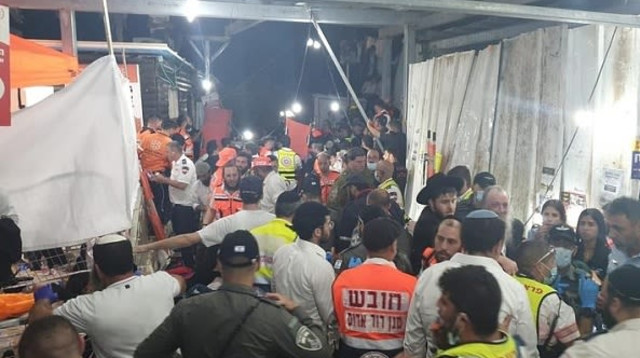 האסון בהר מירון (צילום: Magen David Adom / Handout/Anadolu Agency via Gett)