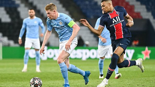 קיליאן אמבפה, קווין דה בריינה (צילום: Anthony Dibon/Icon Sport via Getty Images)