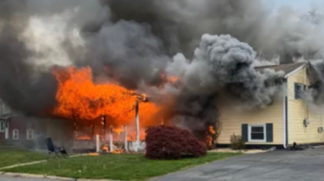 השריפה במרילנד (צילום: Maryland State Fire Marshal)