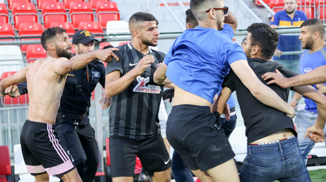 מכות בין מכבי ריינה להפועל כאוכב (צילום: דני מרון‎)