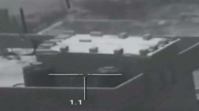 תיעוד פגיעת טילים של מגלן במטרות חמאס (צילום: דובר צה"ל)