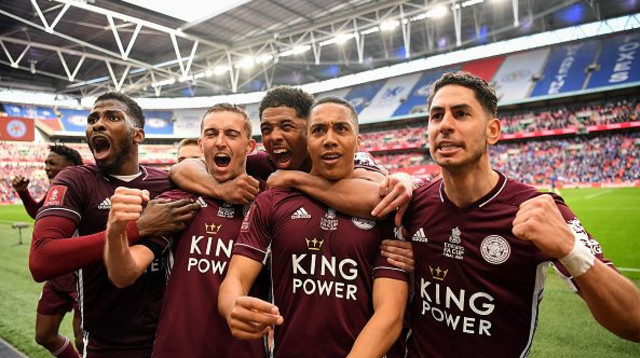 יורי טילמנס חוגג שער אדיר בגמר (צילום: Michael Regan - The FA/The FA via Getty Images)