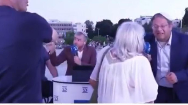 איתמר בן גביר מותקף בערוץ 20 (צילום: מסך)