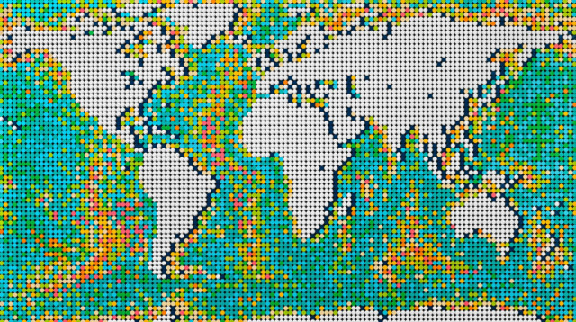 מפת העולם הגדולה של לגו (צילום: LEGO)