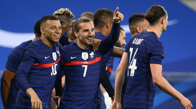 אנטואן גריזמן, קיליאן אמבפה (צילום: FRANCK FIFE/AFP via Getty Images)