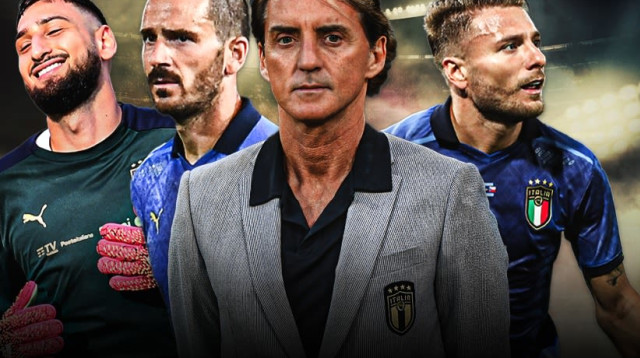 רוברטו מנצ'יני, לאונרדו בונוצ'י, צ'ירו אימובילה, ג'יאנלואיג'י דונארומה (צילום: ספורט1)