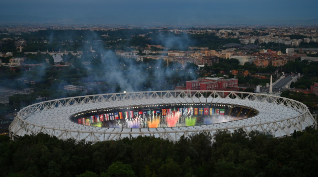 טקס הפתיחה יורו 2020 (צילום: ALBERTO PIZZOLI/AFP via Getty Images)