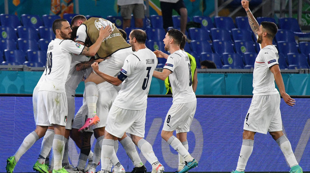 שחקני נבחרת איטליה (צילום: FILIPPO MONTEFORTE/POOL/AFP via Getty Images)