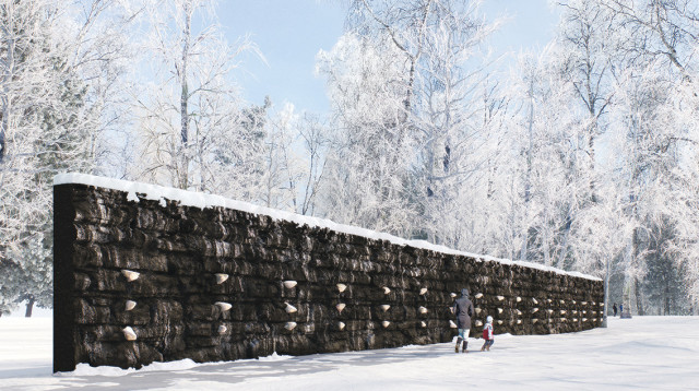 אנדרטאות הנצחה בבאבי יאר (צילום: המרכז להנצחת השואה באבי יאר BYHMC)