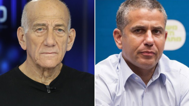 ינון מגל, אהוד אולמרט (צילום: מרק ישראל סלם,מרים אלסטר, פלאש 90)