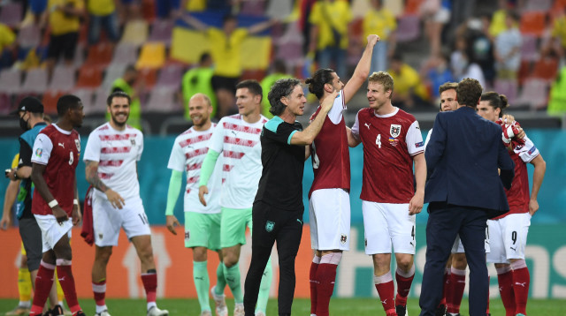שחקני נבחרת אוסטריה (צילום: DANIEL MIHAILESCU/POOL/AFP via Getty Images)