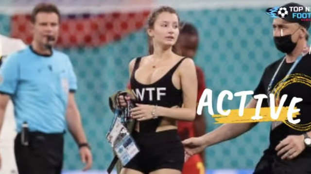 פורצת לכר הדשא במהלך היורו (צילום: צילום מסך: "top news")