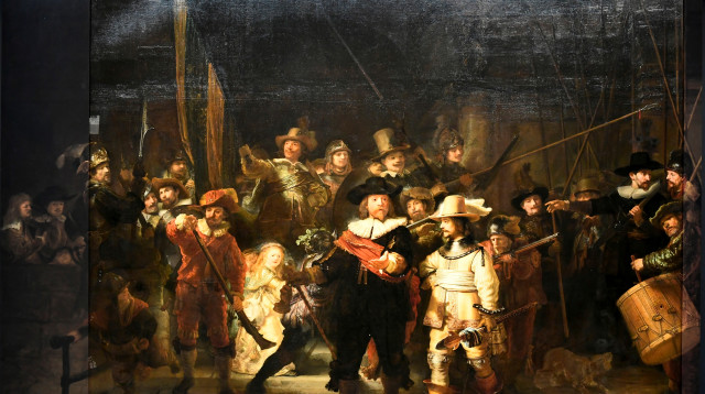 יצירת המופת "משמר הלילה" של רמברנדט (צילום: REUTERS/Piroschka van de Wouw)