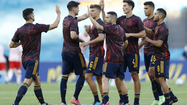 שחקני נבחרת ספרד (צילום: Marcelo Del Pozo - Pool/Getty Images)