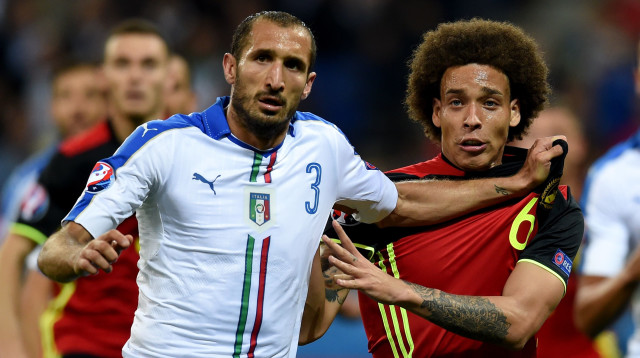 ג'יורג'יו קייליני ואקסל ויטסל ביורו 2016 (צילום: Claudio Villa/Getty Images)