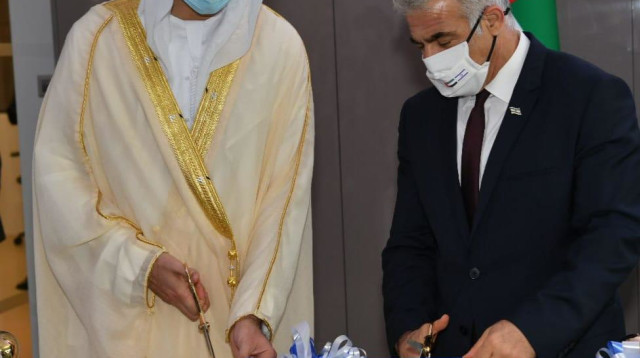 יאיר לפיד בטקס פתיחת הקונסוליה בדובאי (צילום: שלומי אמסלם, לע״מ)