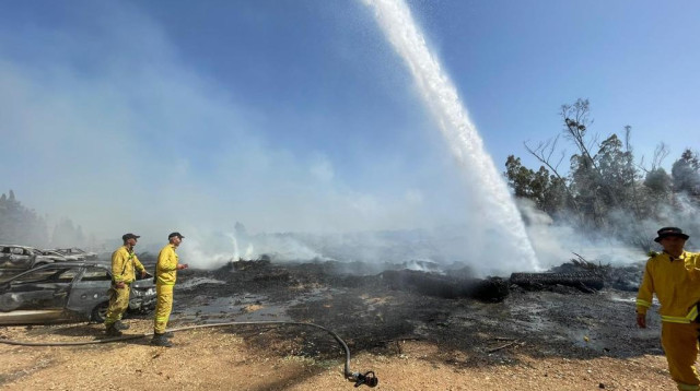 שריפה בסחנה (צילום: תיעוד מבצעי כבאות והצלה לישראל)